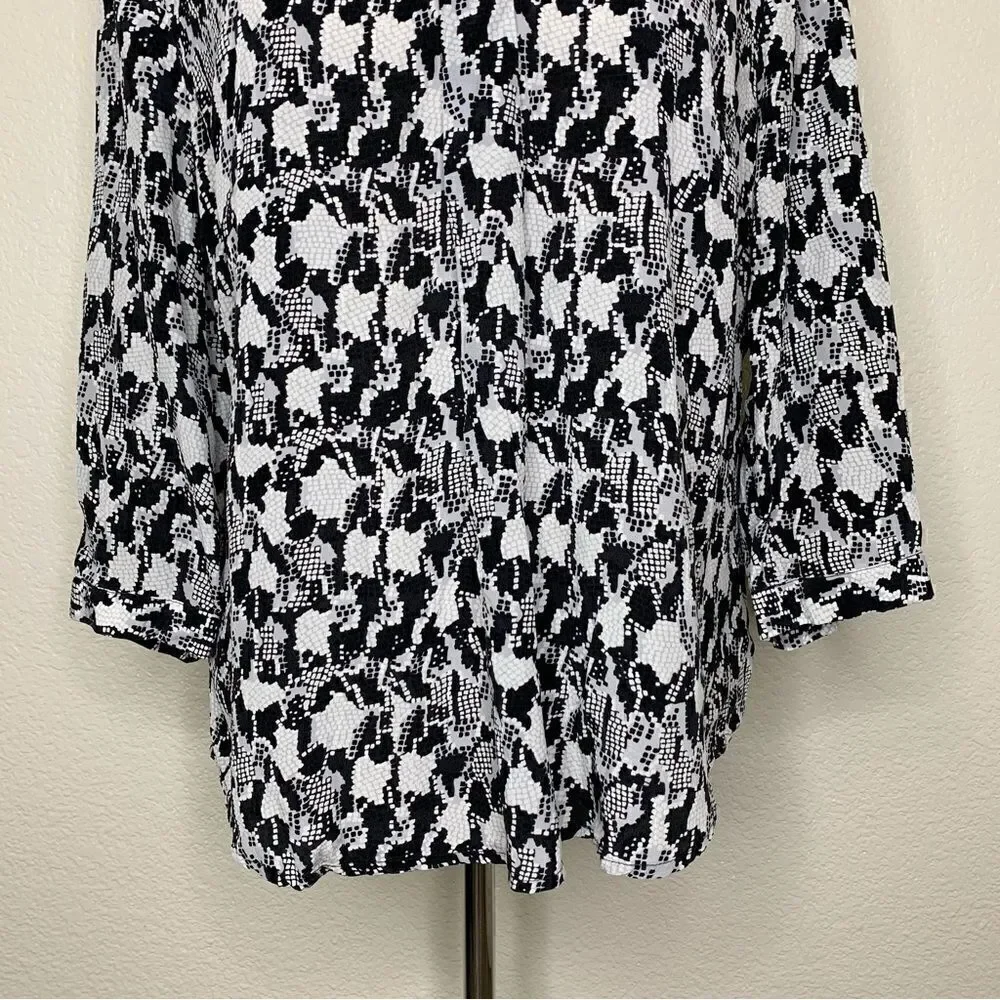 Cynthia Rowley 100% Silk Snake Skin Blouse, Sz Medium
